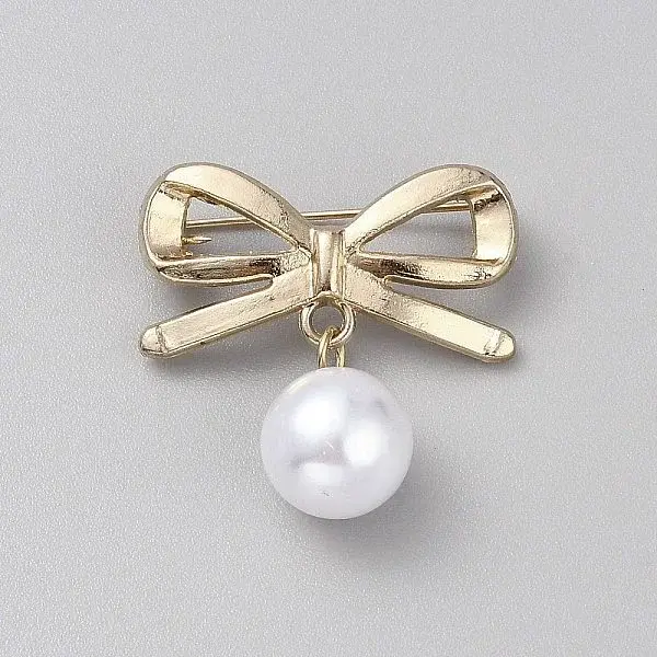 ABS Plastic Bead Zinc Alloy Brooches