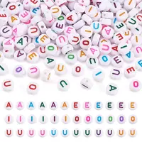 500Pcs 5 Style Initial Acrylic Beads