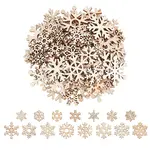 200Pcs Christmas Theme Unfinished Wood Snowflake Sheets