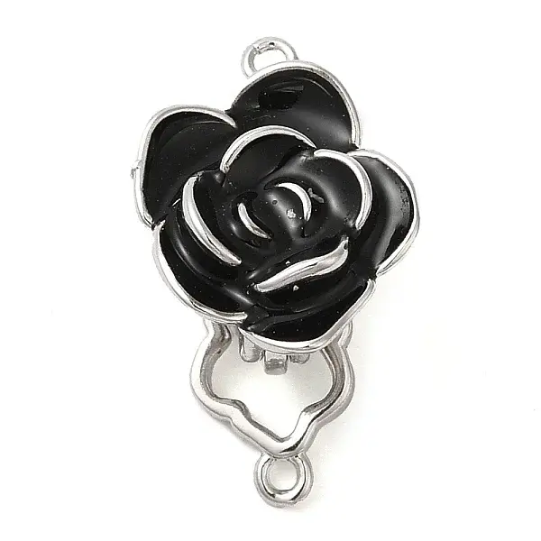 Brass with Black Enamel Fold Over Clasps