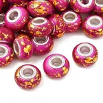 Opaque Resin Rondelle European Beads