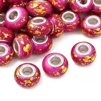 Opaque Resin Rondelle European Beads