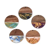 Opaque Resin & Walnut Wood Pendants