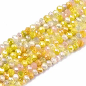 Electroplate Mixed Color Glass Beads Strands