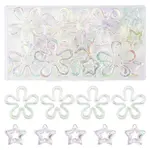 20Pcs 2 Styles Plated UV Acrylic Beads