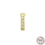 Real 18K Gold Plated 925 Sterling Silver Micro Pave Clear Cubic Zirconia Charms