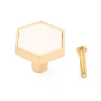 Hexagon with Marble Pattern Brass Box Handles & Knobs