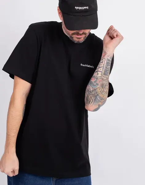 Tričko Freshlabels Lowercase Tee Uni Black