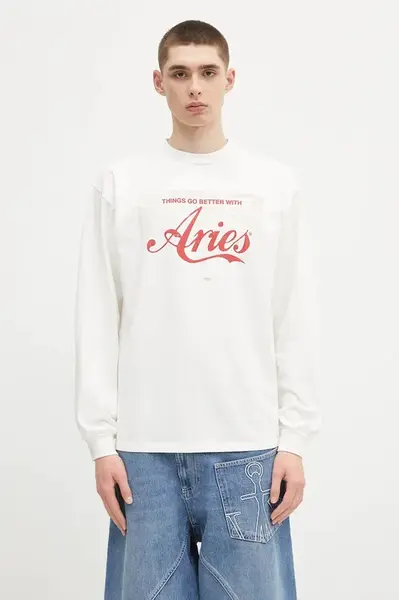 Bavlnené tričko s dlhým rukávom Aries Faded Cola LS Tee