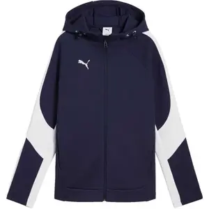 Puma TEAMEVOSTRIPE HOODED JACKET W Dámska športová bunda, tmavo modrá, veľkosť