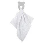 Natty Kousátko silikonová bez BPA s bavlněnou dečkou 28 x 28 cm grey