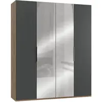 MID.YOU ŠATNÍ SKŘÍŇ S OTOČNÝMI DVEŘMI, barvy grafitu, barvy dubu, 200/236/58 cm