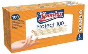 SPONTEX Jednorázové rukavice Protect L 100 ks