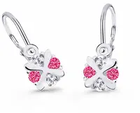 Cutie Jewellery Nežné detské náušnice z bieleho zlata C2753-10-X-2 fuchsiová
