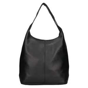 Dámska kožená kabelka cez rameno Italia Margo - čierna