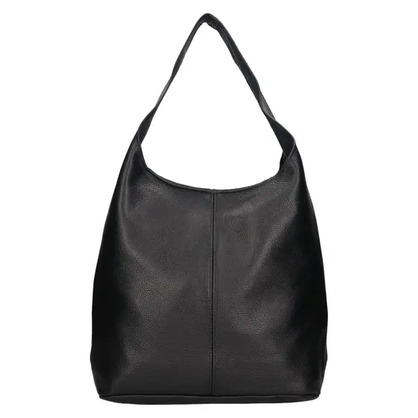 Dámska kožená kabelka cez rameno Italia Margo - čierna