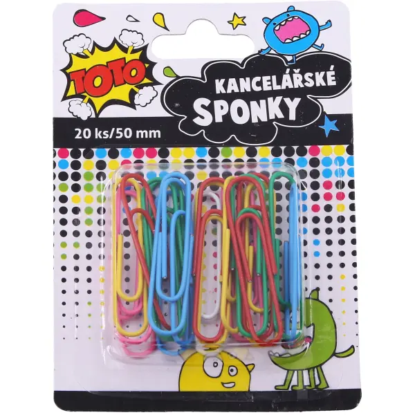 TOTO Sponka kancelářská barevná 20 ks, 50 mm