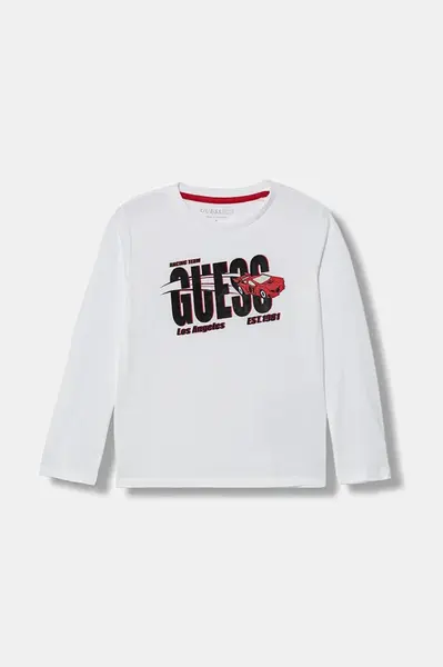 Detská bavlnená košeľa s dlhým rukávom Guess
