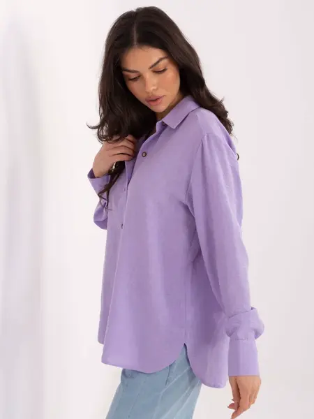 Dámská jednobarevná košile světle fialová