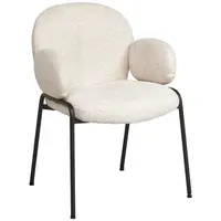 MID.YOU ŽIDLE S PODRUČKAMI, železo, vzhled lnu, černá, béžová