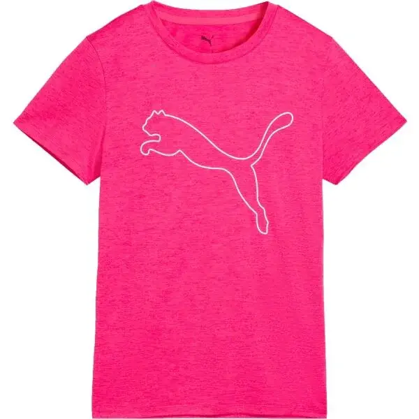 Puma W TAD ESSENTIAL HEATHER LOGO TEE Dámské tričko, růžová, velikost