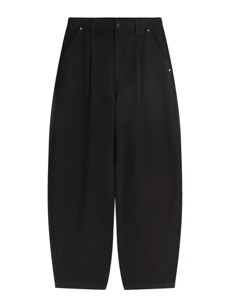 Bershka Plisované nohavice  čierna