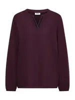 CECIL Blúzka  baklažánová / čierna melírovaná