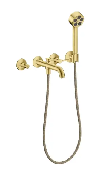 Axor One - Vanová baterie pod omítku, 4-otvorová instalace, s příslušenstvím, EcoSmart, kartáčovaná mosaz 48444950