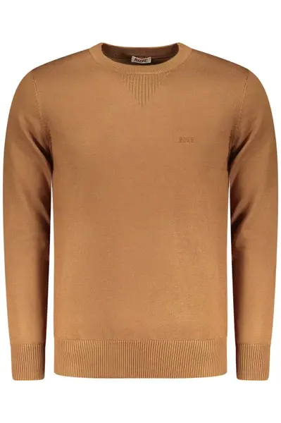 Pánský hnědý svetr s výstřihem