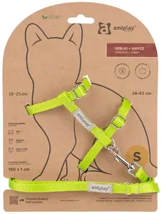 Amiplay Kšíry pro kočku s vodítkem Samba Neonově zelené | Postroje pro kočku | P58914