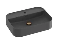 Ravak Ceramic - Umývadlo na dosku 55x40 cm, s prepadom, otvor na batériu, antracit XJX03155004