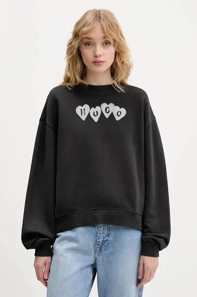 Bavlněná mikina HUGO Deroxina_8