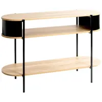 KONZOLOVÝ STOLEK, černá, barvy dubu, kov, kompozitní dřevo, 110/39/76 cm