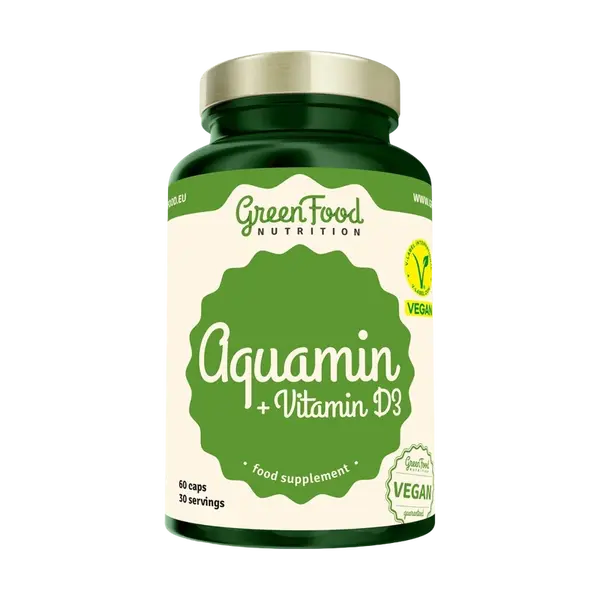 GREENFOOD NUTRITION Aquamin + Vitamin D3 60 kapslí
