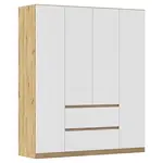 Rauch Möbel ŠATNÍ SKŘÍŇ S OTOČNÝMI DVEŘMI, bílá, dub artisan, 181/210/54 cm