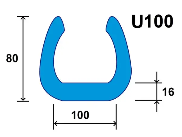 5 ks - Penový polyetylén Profil U=100 (1ks=2bm)
