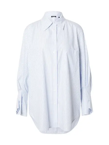 JOOP! Blúzka 'Benice'  pastelovo modrá / šedobiela