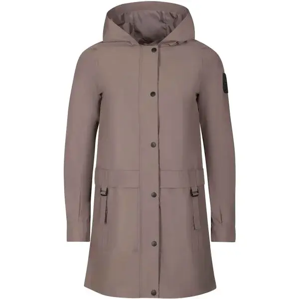NAX ARESA Dámský kabát s kapucí, hnědá, velikost
