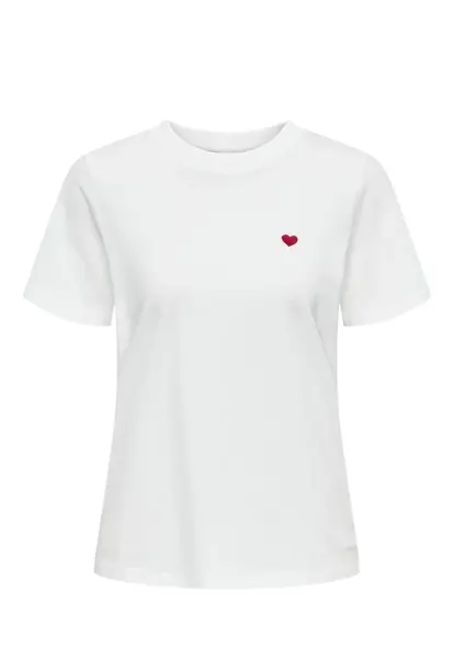 Biele tričko s červeným srdiečkom