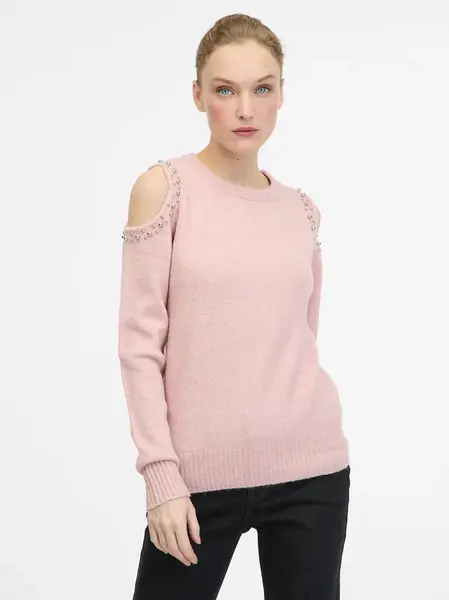 Světle růžový dámský svetr ORSAY