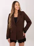 Hnědé sako s krajkovými detaily
