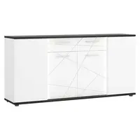 Komoda Venezia VENK02 4D2S bílý alpský/dub vicenza černá/mdf bílý L