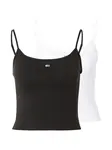 Tommy Jeans Top 'ESSENTIAL'  čierna / biela
