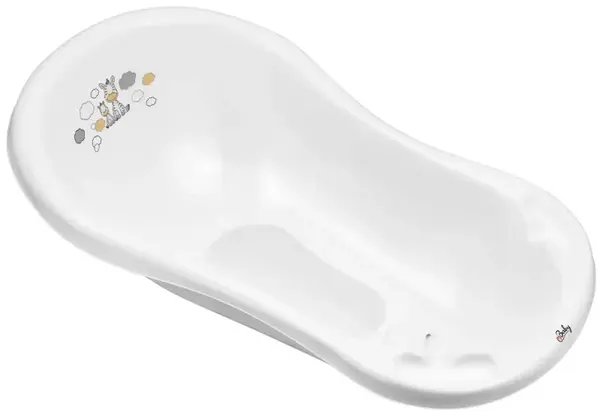 Maltex Dětská vanička Zebra s výpustem a protiskluzovou podložkou, 84 cm - bílá