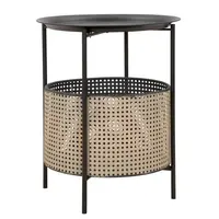 KONFERENČNÍ STOLEK, černá, barvy zlata, kov, 40/50 cm