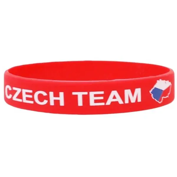 SPORT TEAM SILIKÓNOVÝ NÁRAMOK ČR 3 Silikónový náramok, červená, veľkosť