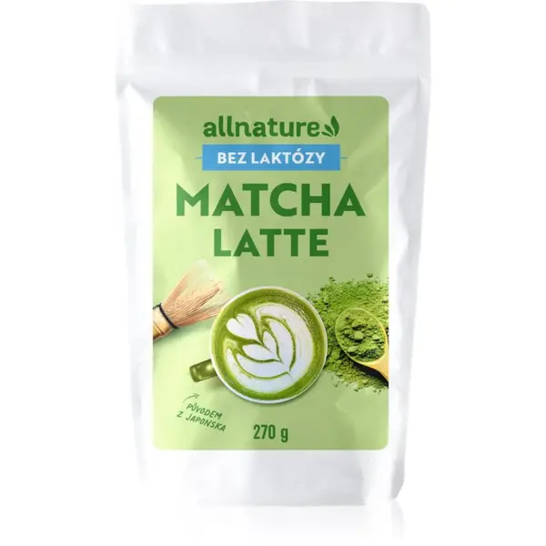 Allnature Matcha Latte bez laktózy prášok na prípravu nápoja vegan 270 g