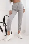 Kesi Dámské bavlněné kalhoty s gumou v pase šedé