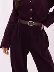 Tmavě fialové kalhoty s páskem