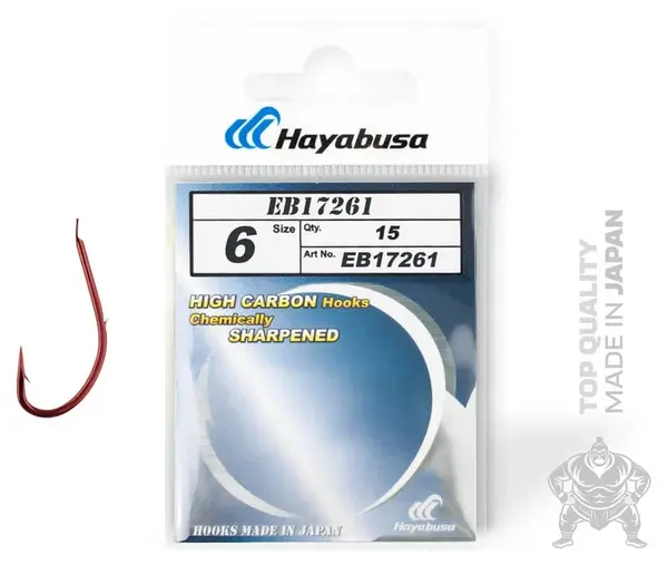 Hayabusa háčky h.mrs172 red 15 ks - velikost 6